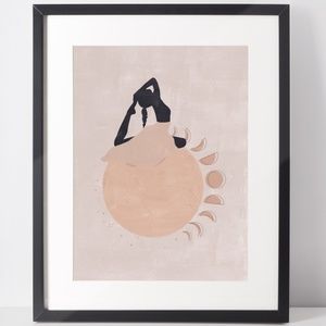 Wall Art Bohemian Woman Silhouette Celestial Print Poster Illustration Unframed